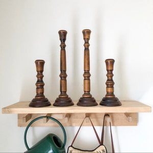 Wooden candlestick holders
